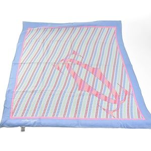 CARTIER: Periwinkle, "Double C" Logo Silk Scarf no